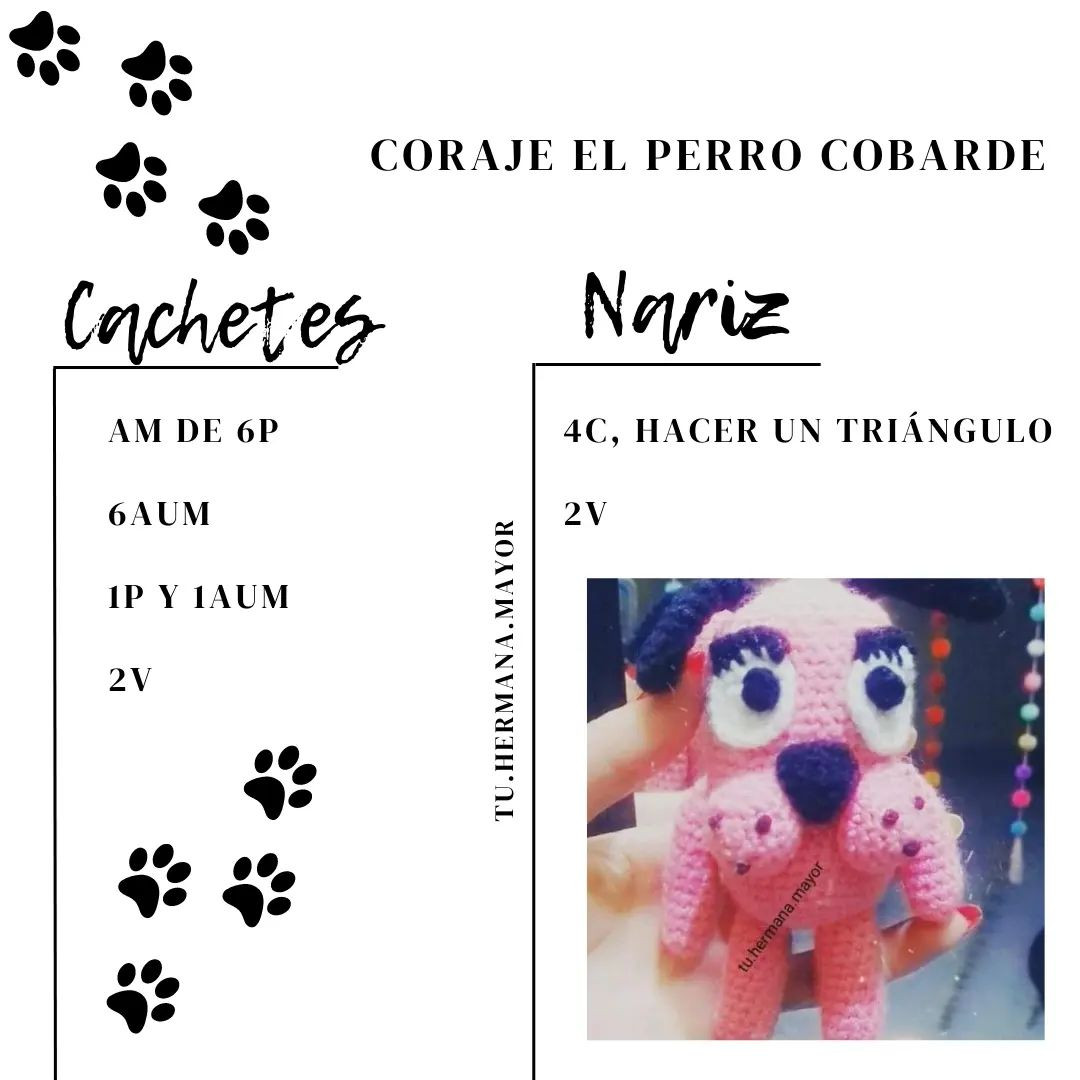 Patrón gratuito amigurumi: El Perro Cobarde