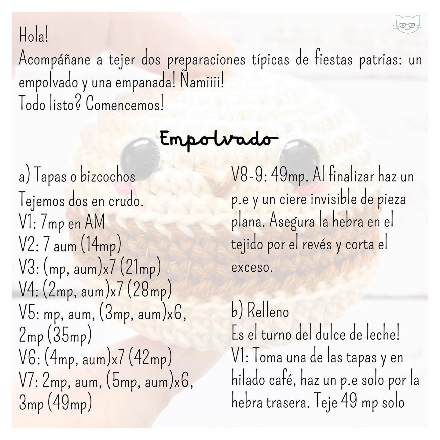 Patrón gratuito amigurumi: Empanada y Alfajor tejidos a crochet