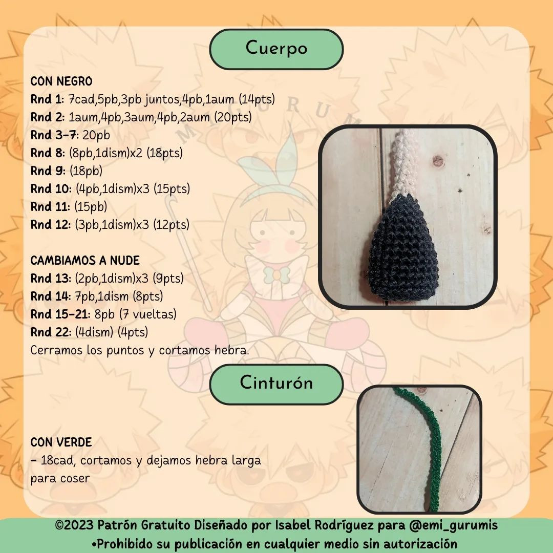 Patrón Gratuito Amigurumi Katsuki Bakugo
