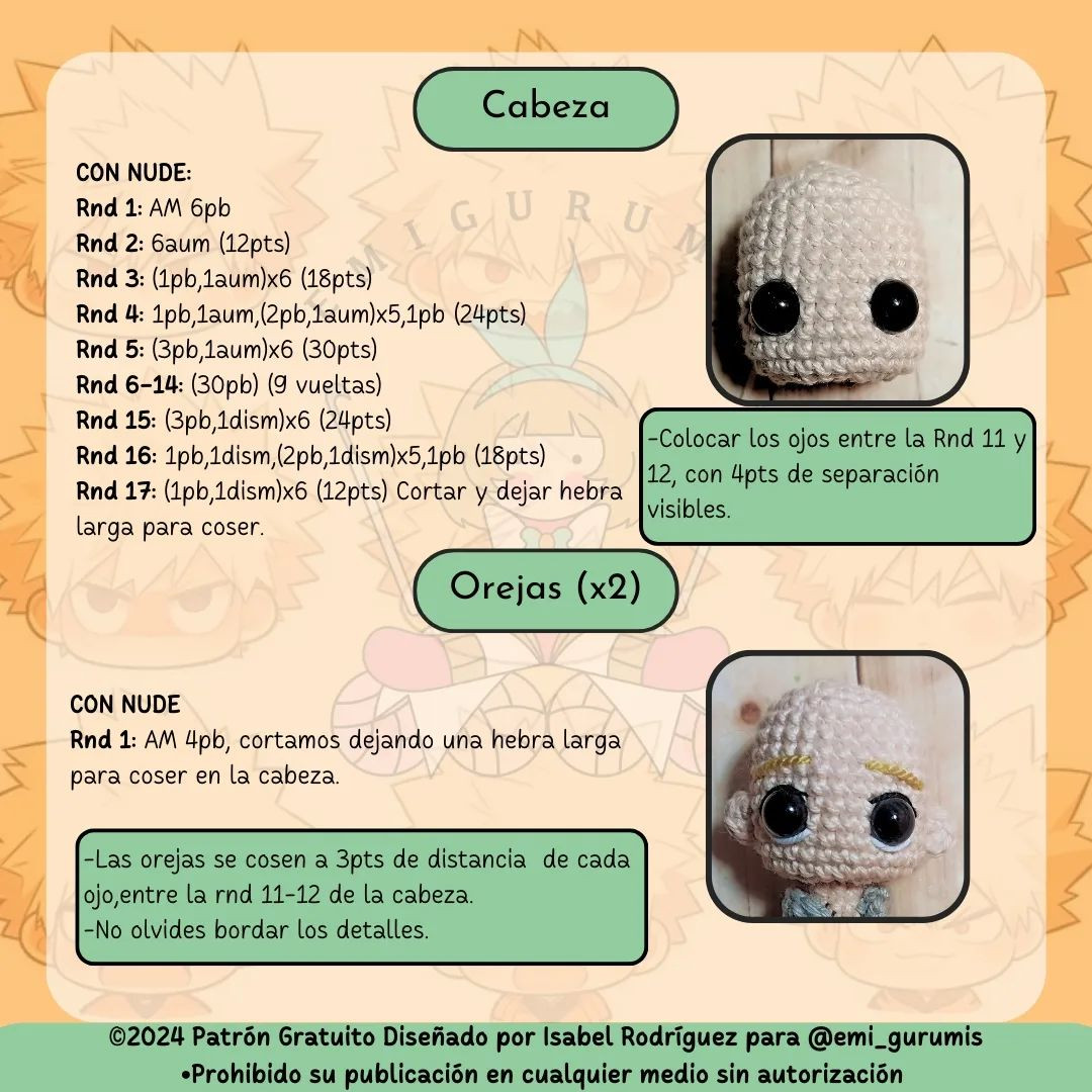 Patrón Gratuito Amigurumi Katsuki Bakugo
