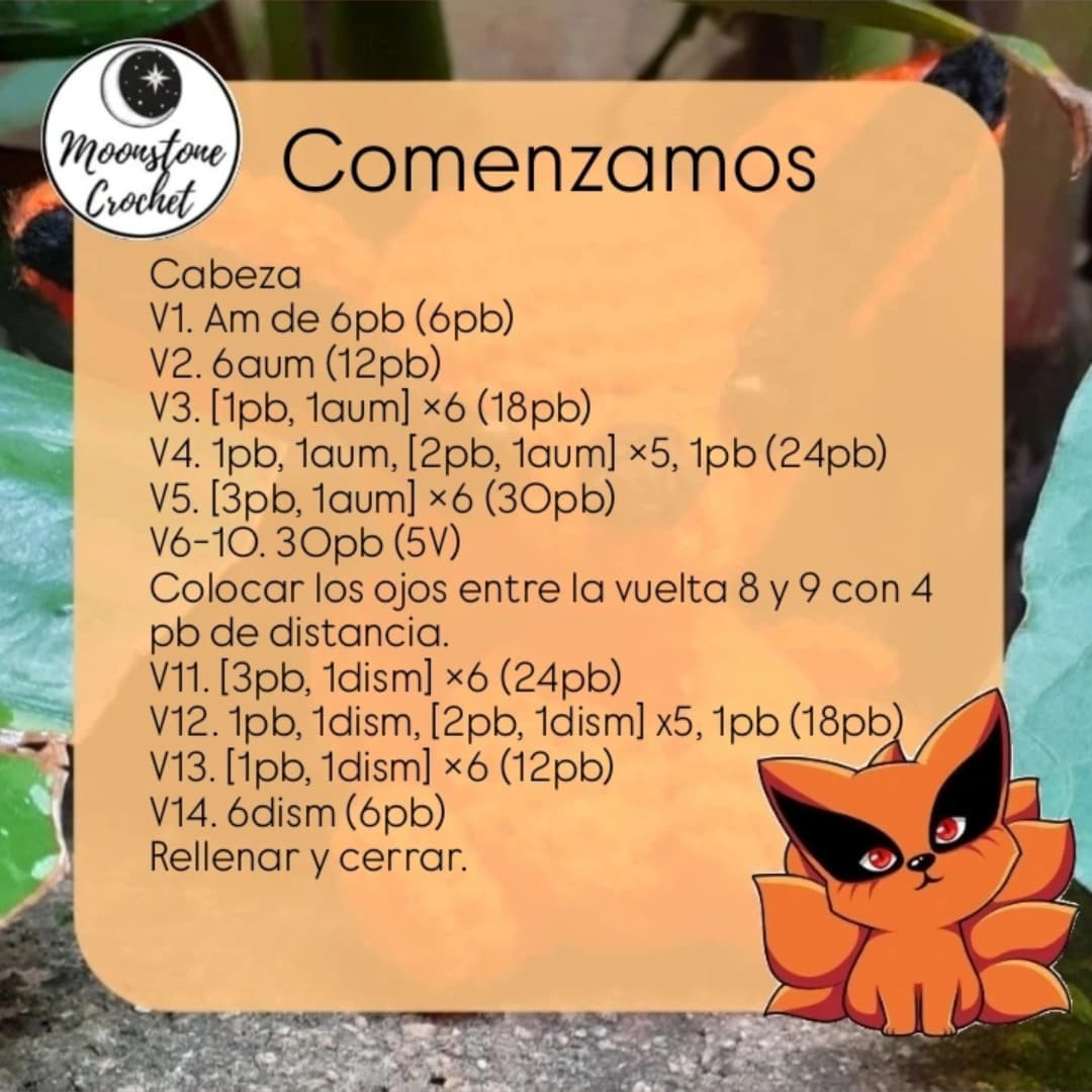 Patrón Gratuito Amigurumi Kurama