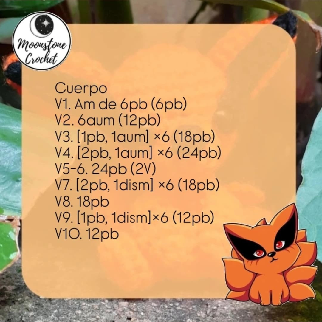 Patrón Gratuito Amigurumi Kurama