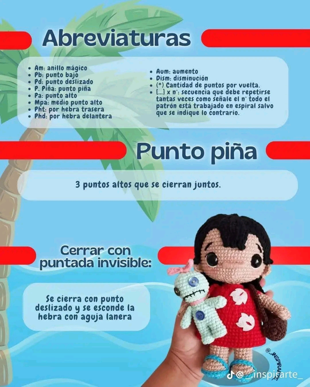 Patrón gratuito amigurumi Lilo y Stitch