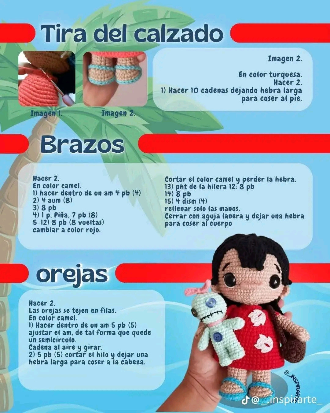 Patrón gratuito amigurumi Lilo y Stitch