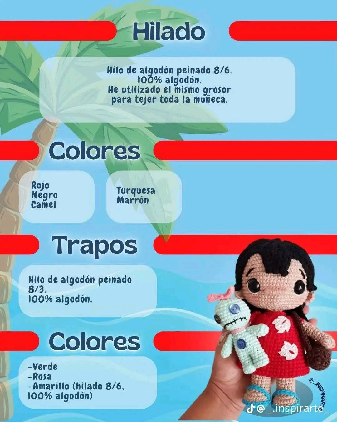Patrón gratuito amigurumi Lilo y Stitch