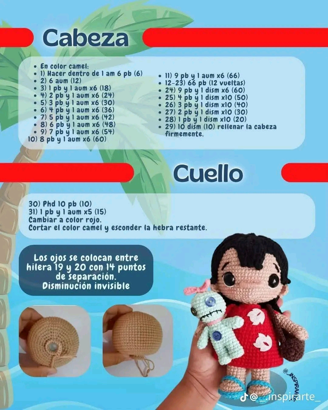 Patrón gratuito amigurumi Lilo y Stitch