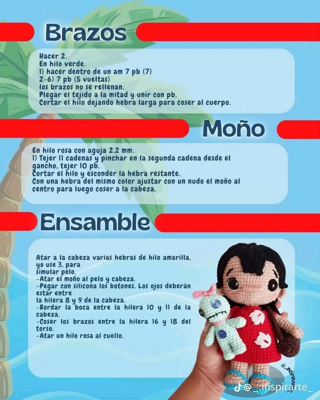 Patrón gratuito amigurumi Lilo y Stitch