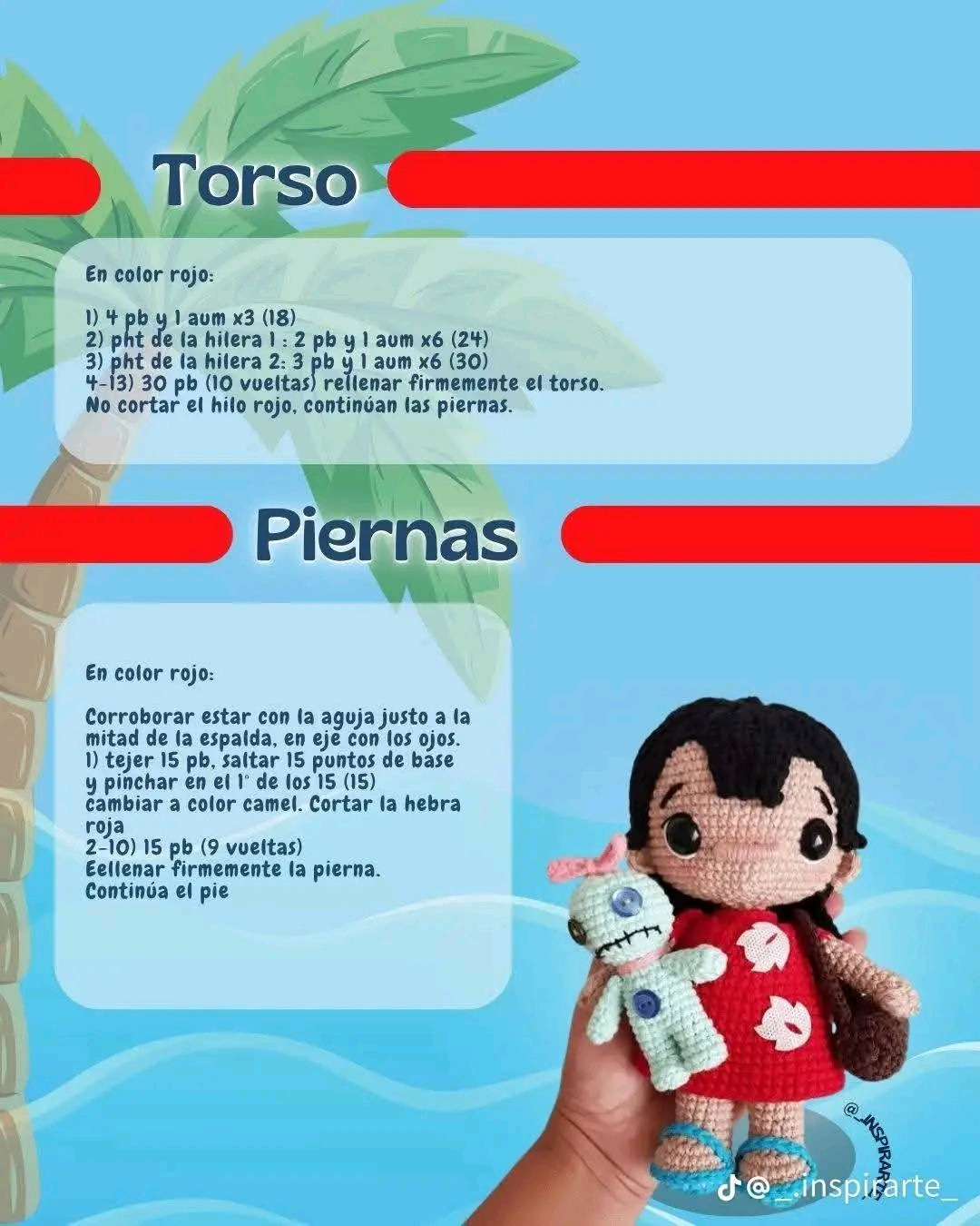 Patrón gratuito amigurumi Lilo y Stitch