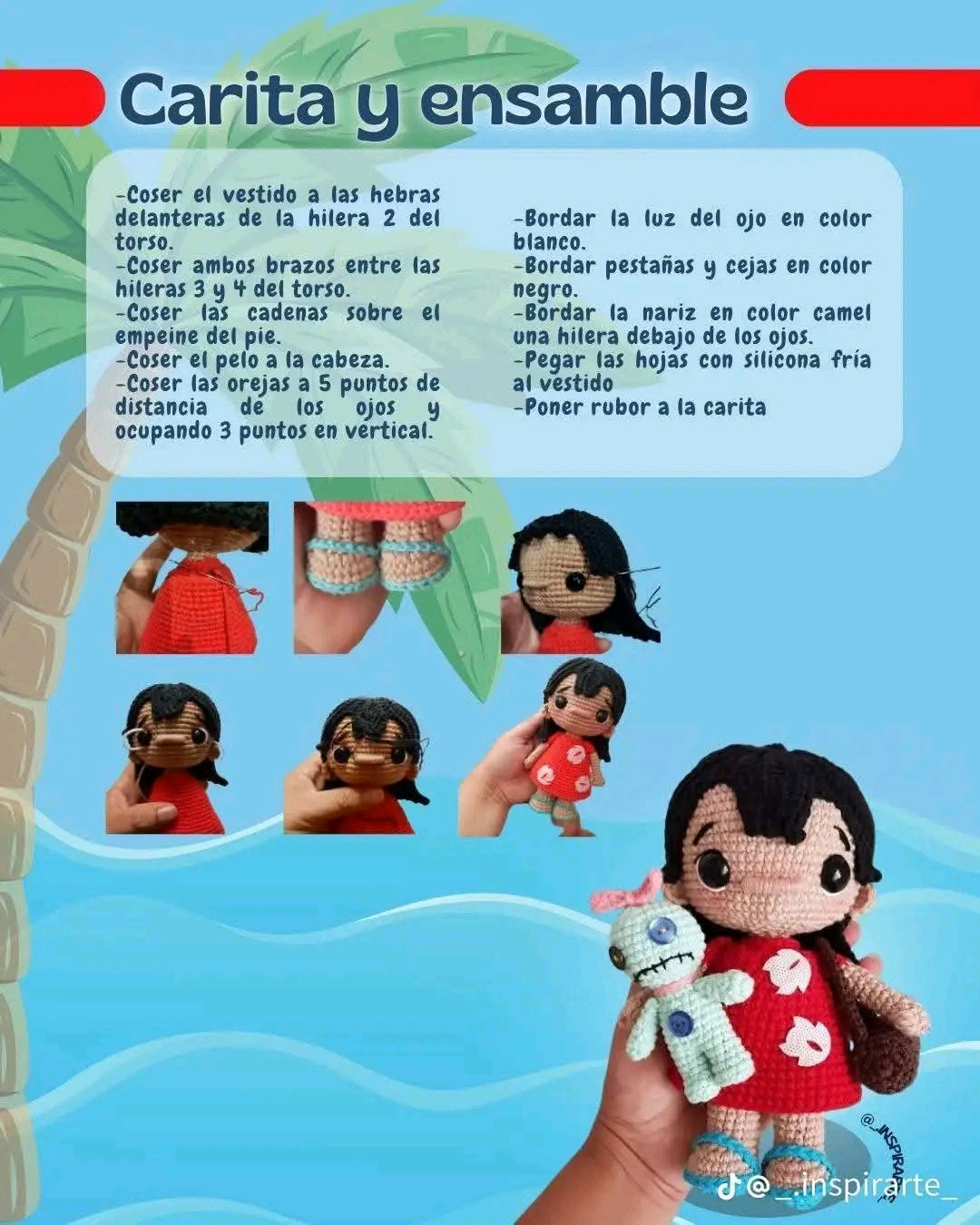Patrón gratuito amigurumi Lilo y Stitch