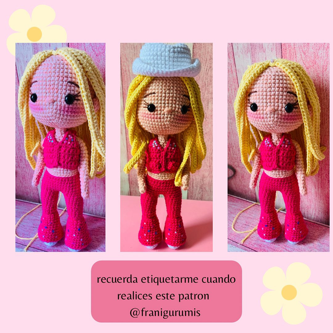 Patrón gratuito amigurumi: Muñeca vaquera