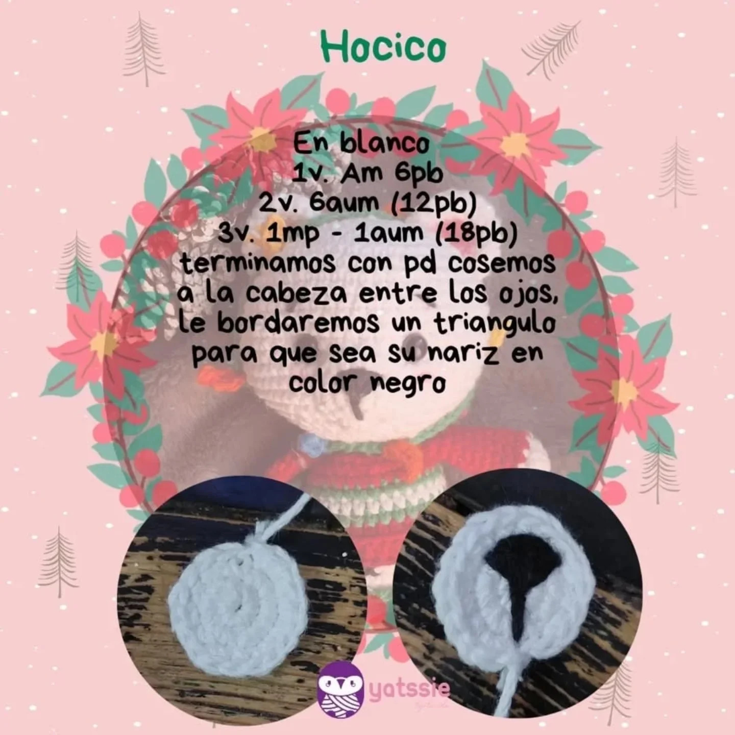 Patrón gratuito amigurumi oso navideño
