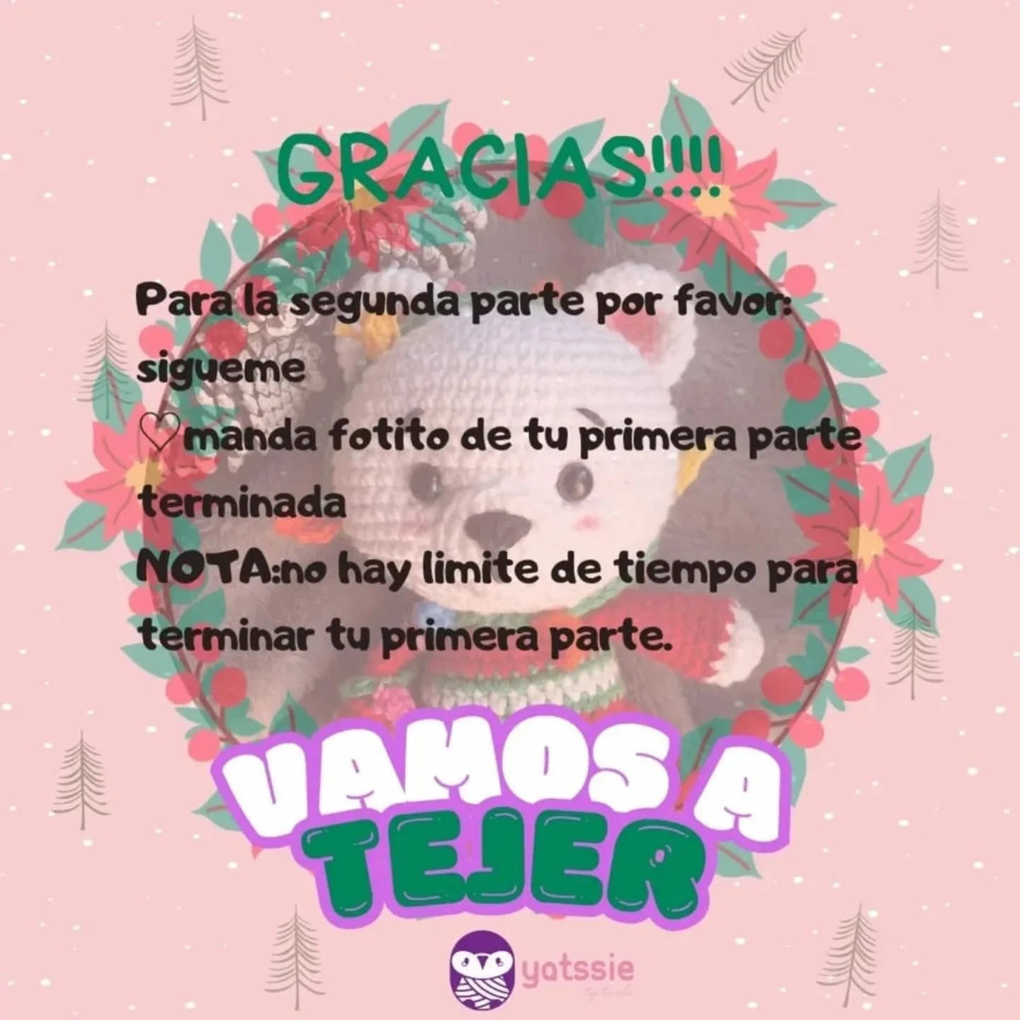 Patrón gratuito amigurumi oso navideño