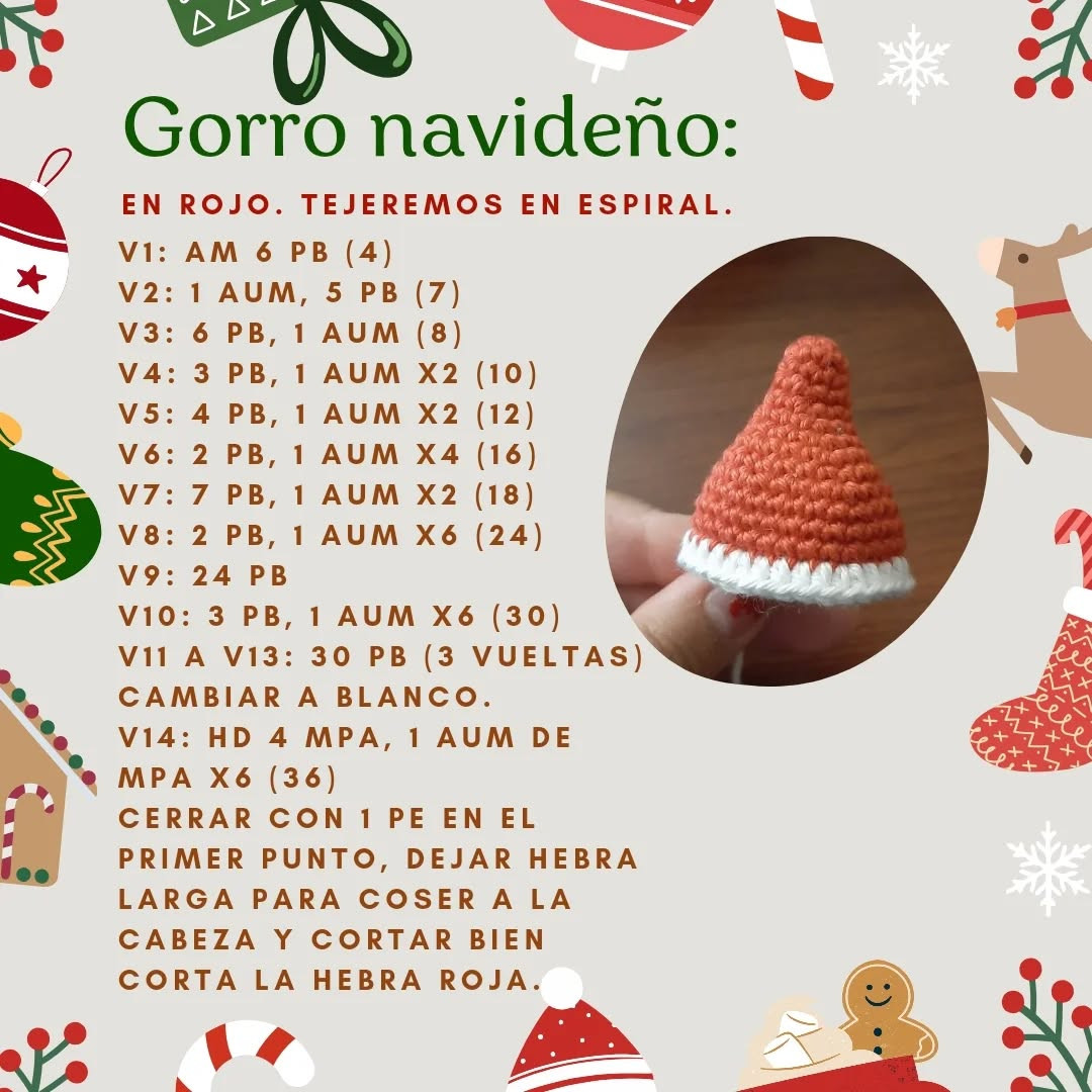 Patrón Gratuito amigurumi perrito navideño