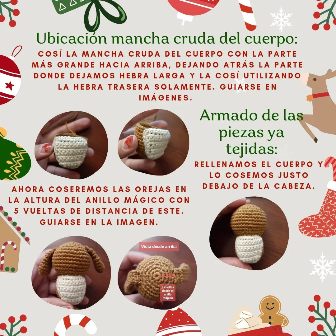 Patrón Gratuito amigurumi perrito navideño