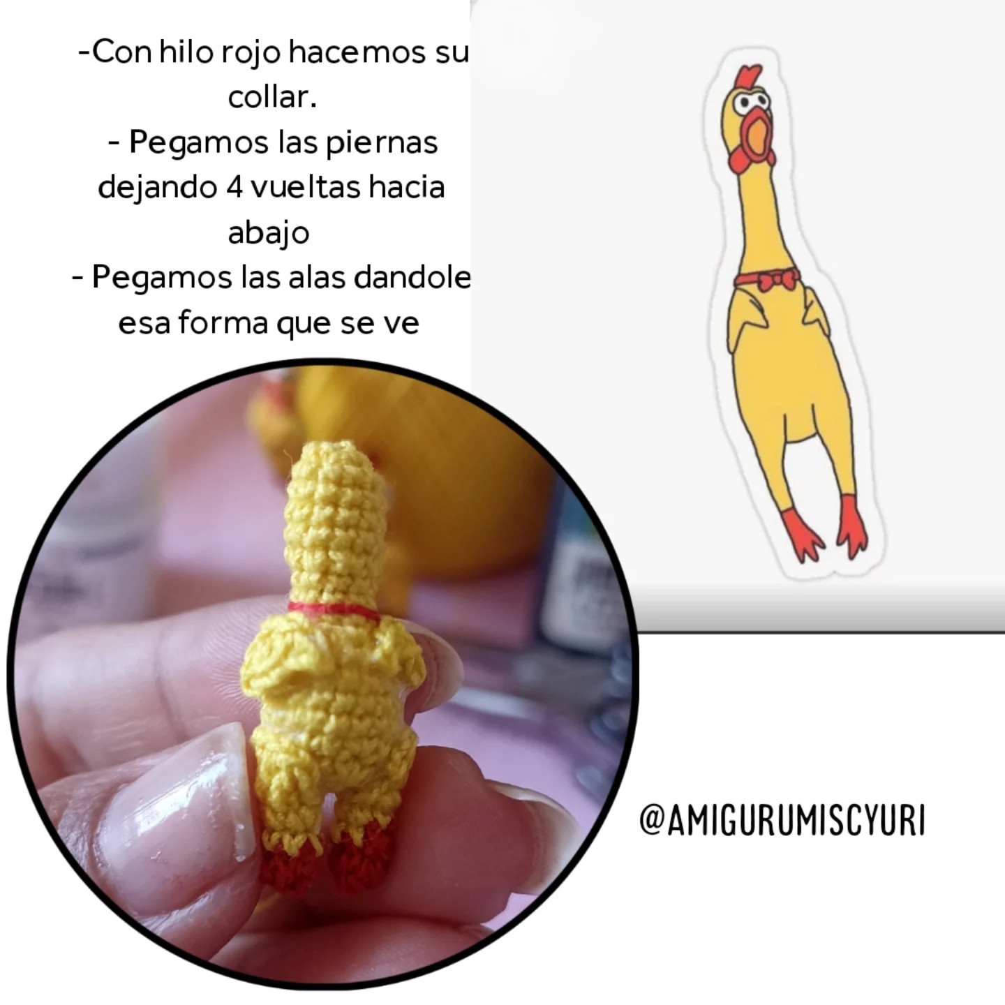 Patrón gratuito amigurumi Pollito Chillón