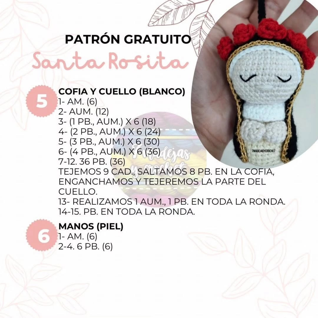 Patrón gratuito amigurumi Santa Rosita: guía completa de crochet