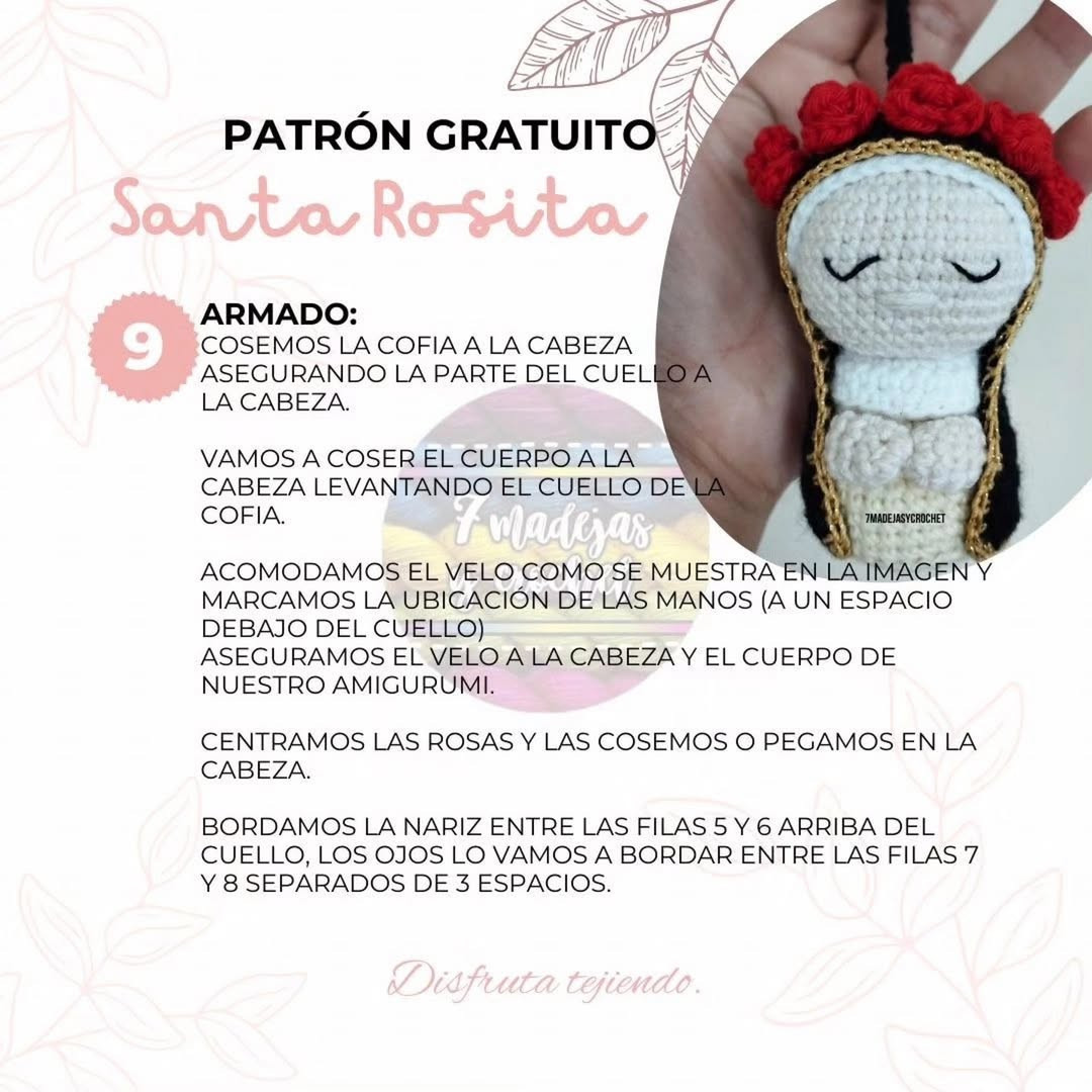 Patrón gratuito amigurumi Santa Rosita: guía completa de crochet