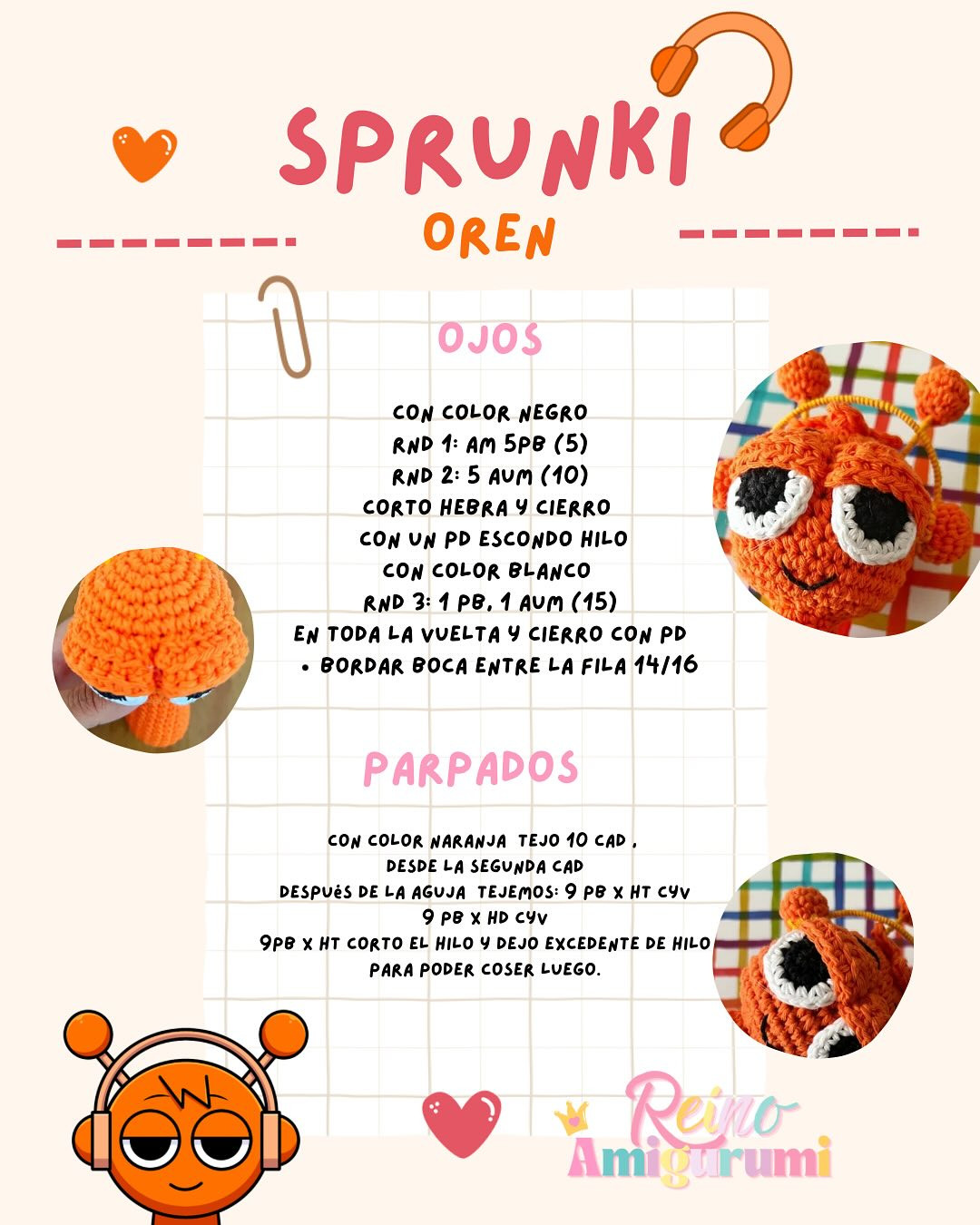 Patrón Gratuito Amigurumi Sprunko Oren