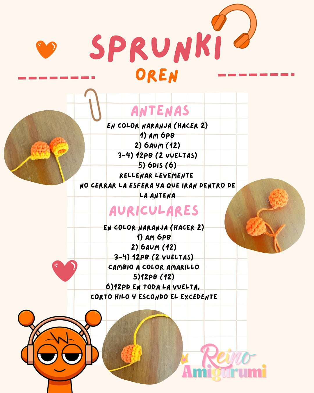 Patrón Gratuito Amigurumi Sprunko Oren