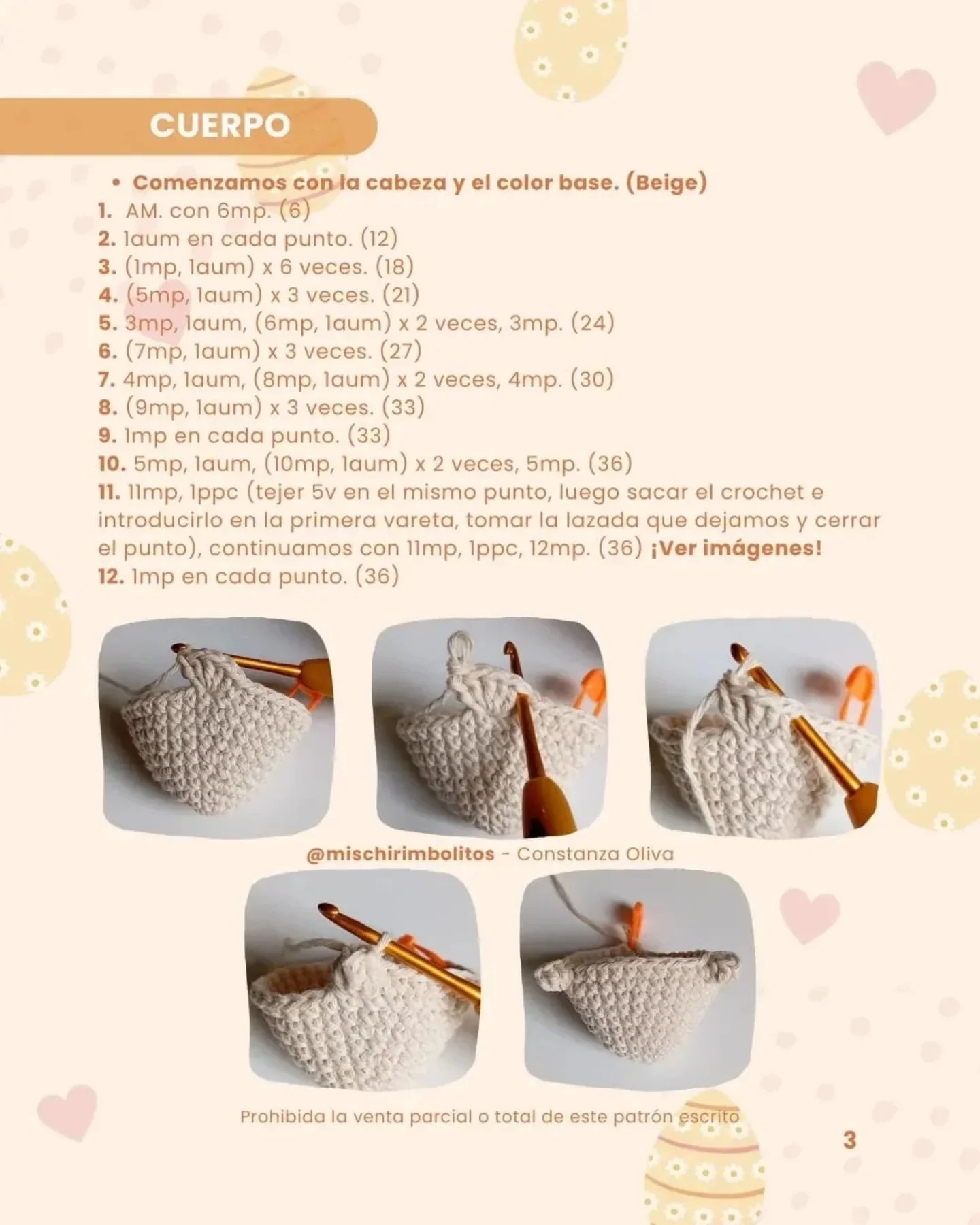 Patrón gratuito: Conejito de Pascua amigurumi