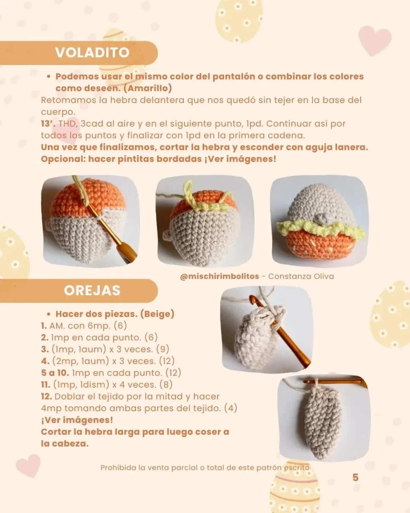 Patrón gratuito: Conejito de Pascua amigurumi