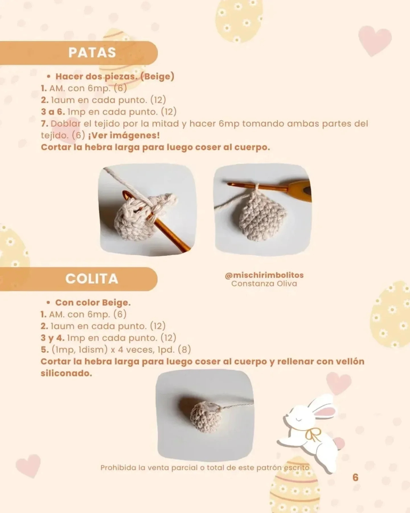 Patrón gratuito: Conejito de Pascua amigurumi