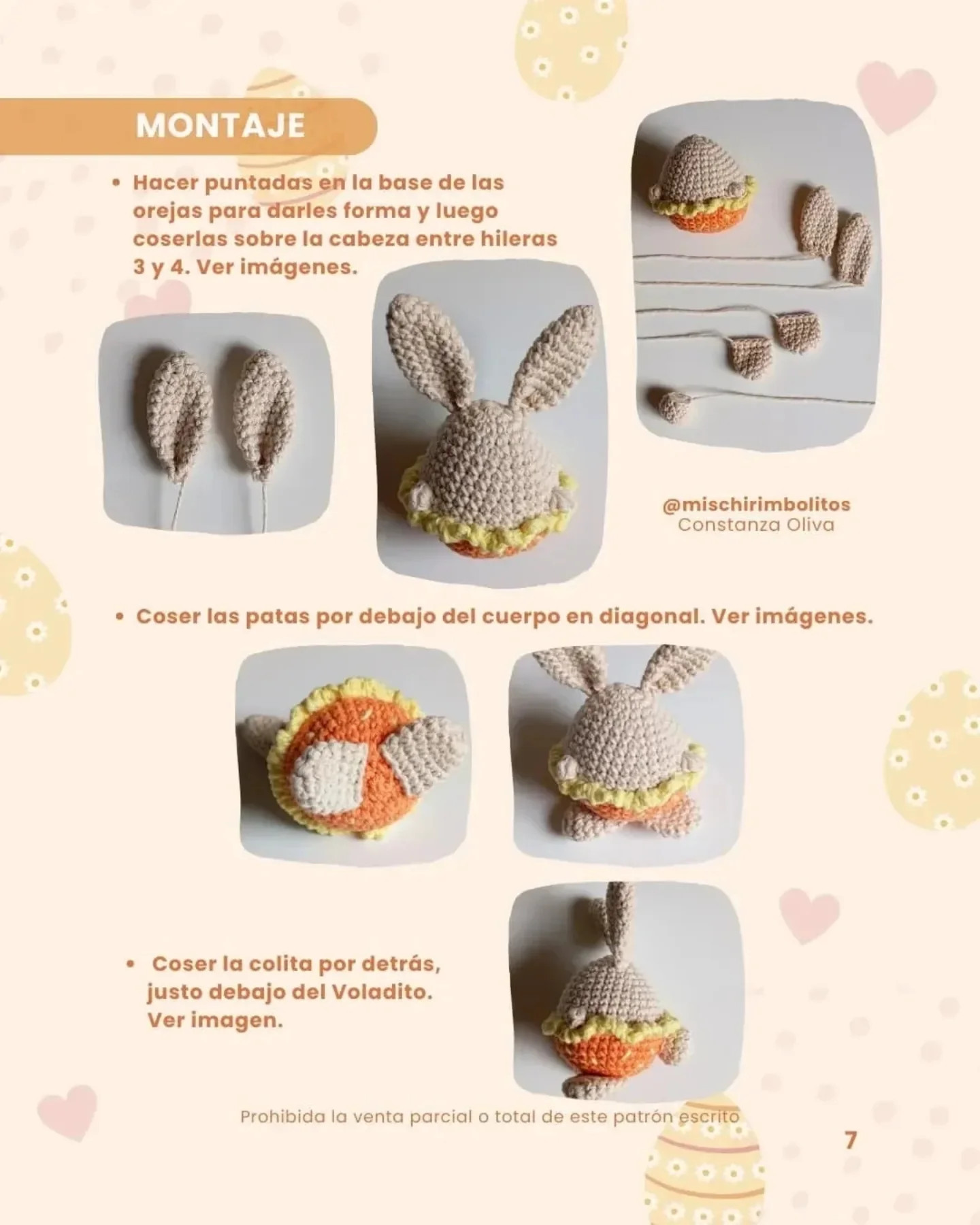 Patrón gratuito: Conejito de Pascua amigurumi
