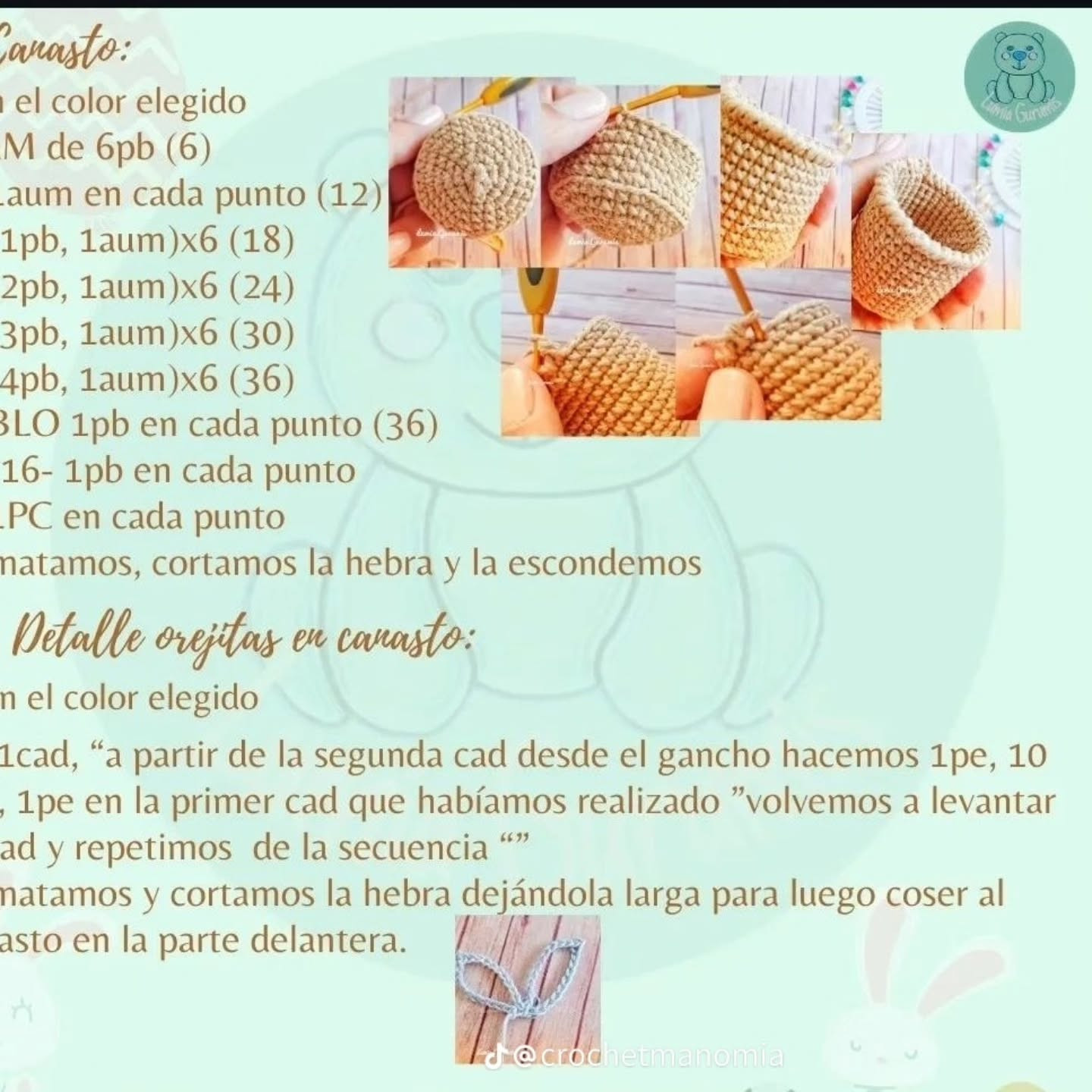 Patrón gratuito de amigurumi conejito de Pascua