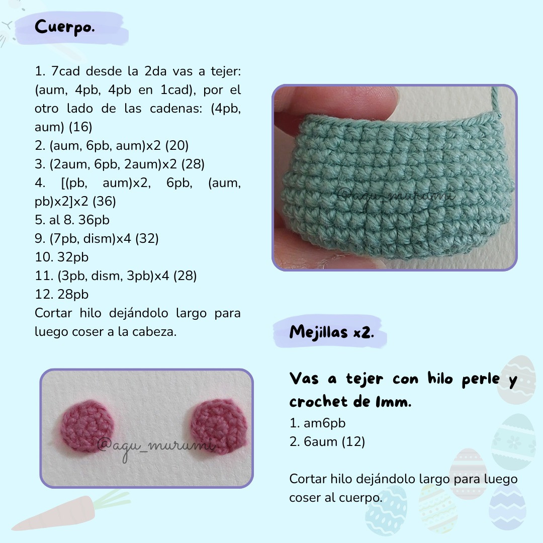 Patrón gratuito de amigurumi: Conejitos de pascua