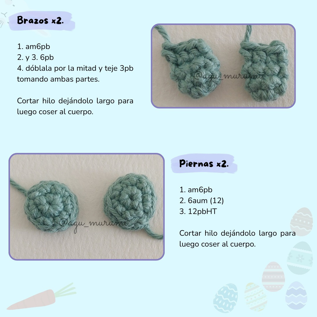 Patrón gratuito de amigurumi: Conejitos de pascua
