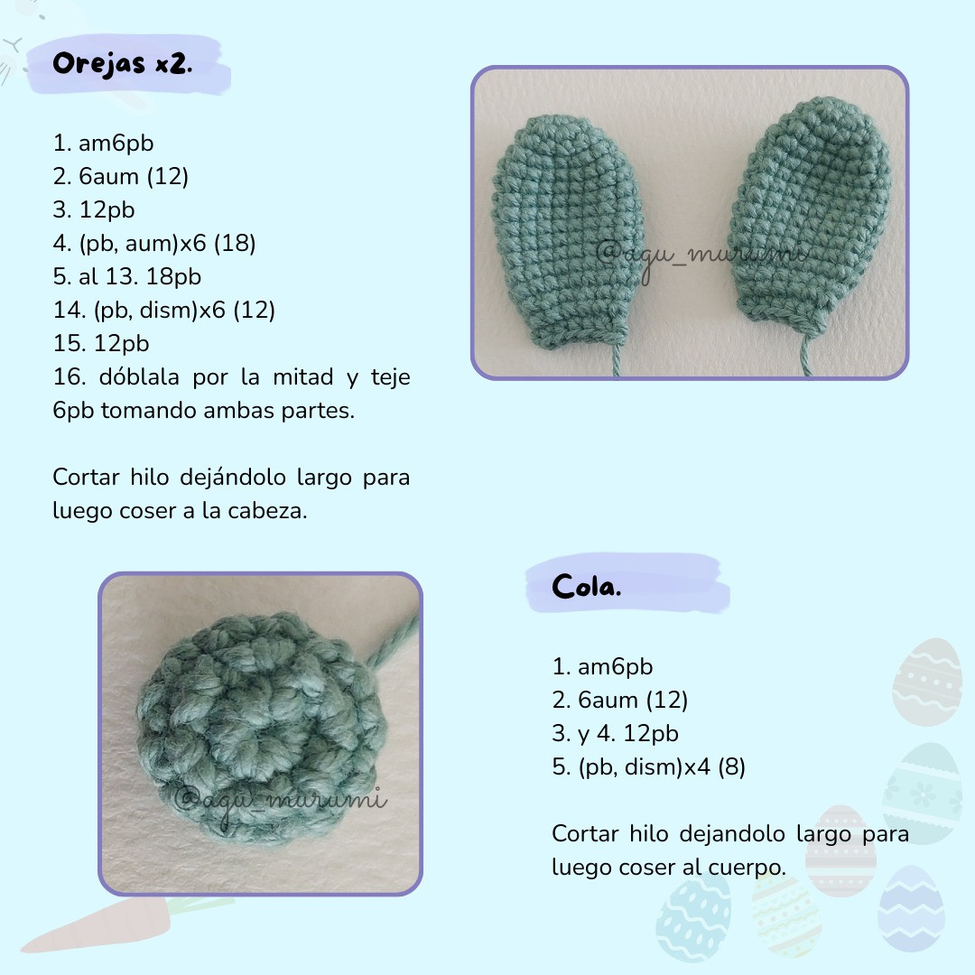 Patrón gratuito de amigurumi: Conejitos de pascua