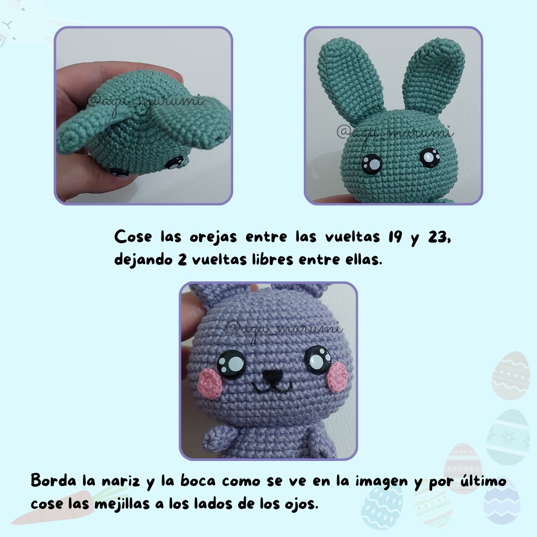 Patrón gratuito de amigurumi: Conejitos de pascua