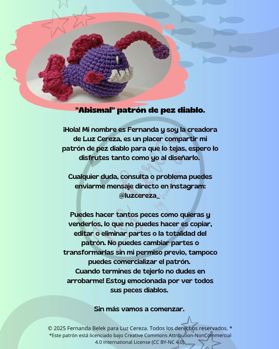 Patrón gratuito de amigurumi: Pez Abisal