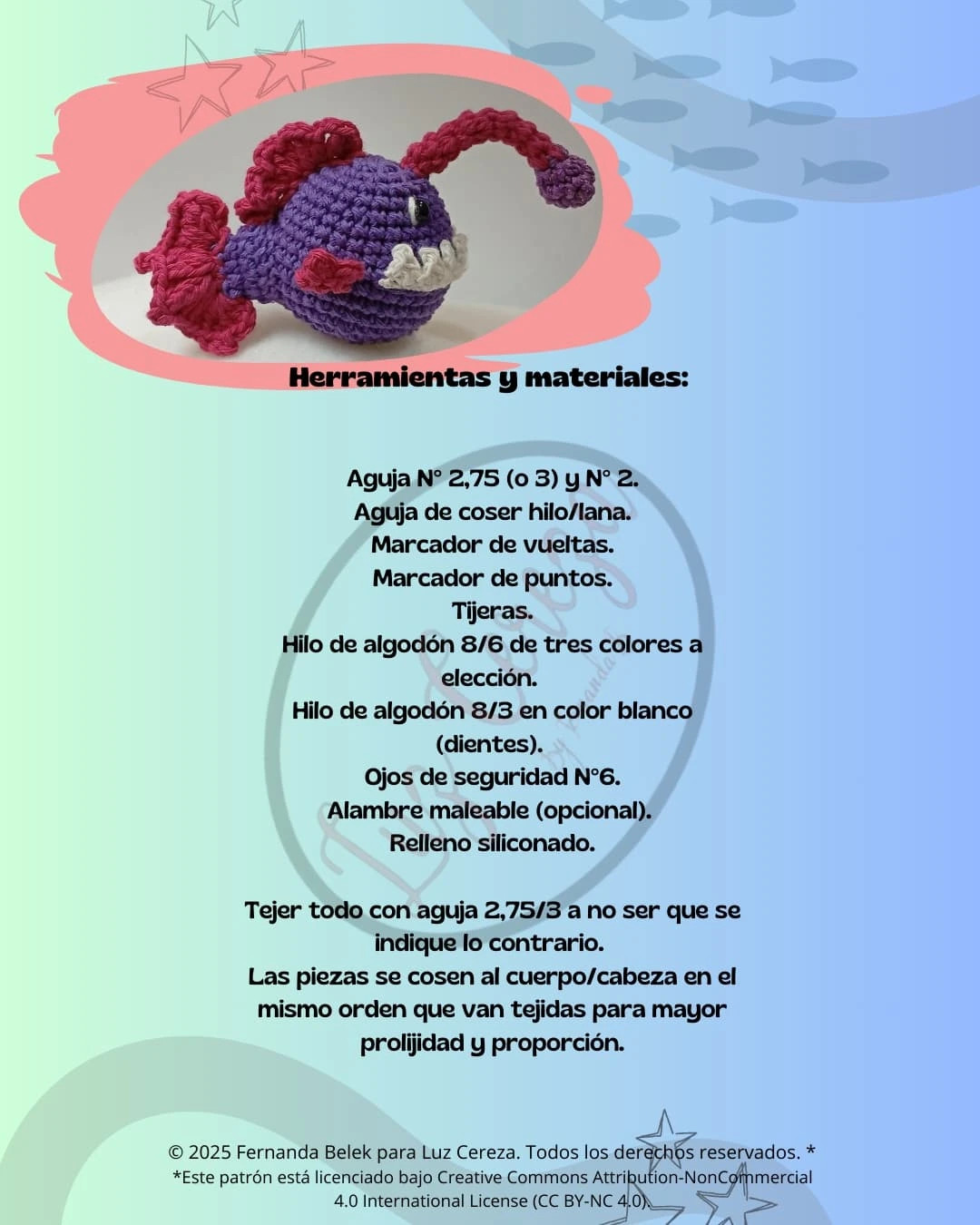 Patrón gratuito de amigurumi: Pez Abisal
