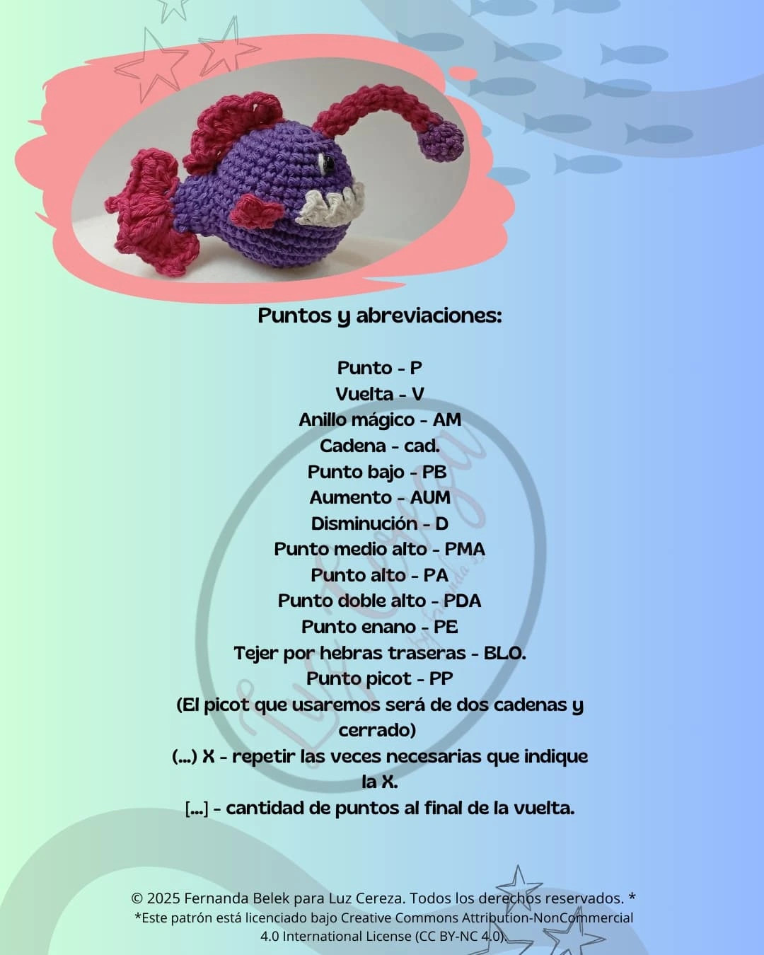 Patrón gratuito de amigurumi: Pez Abisal