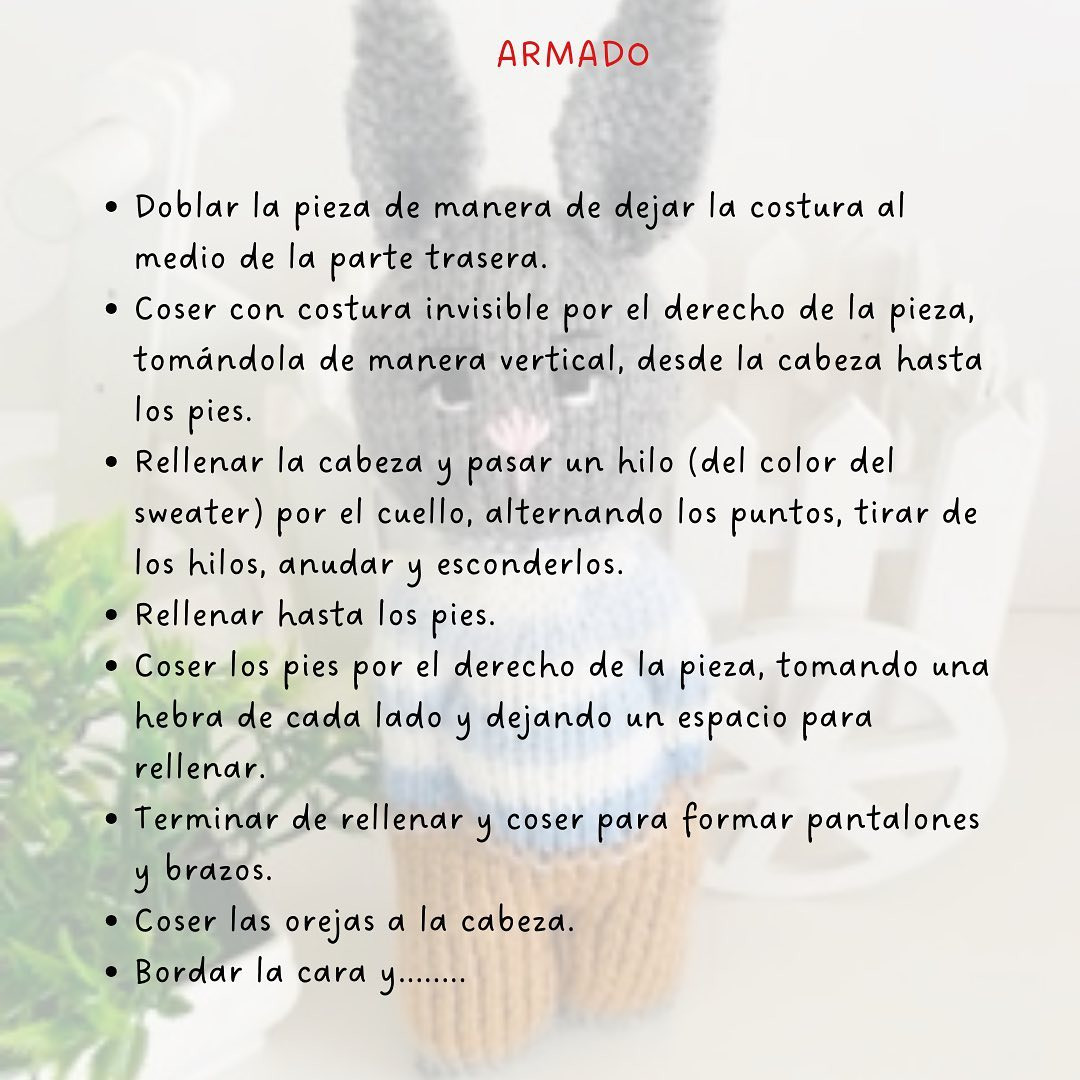 Patrón gratuito de conejito tejido a crochet