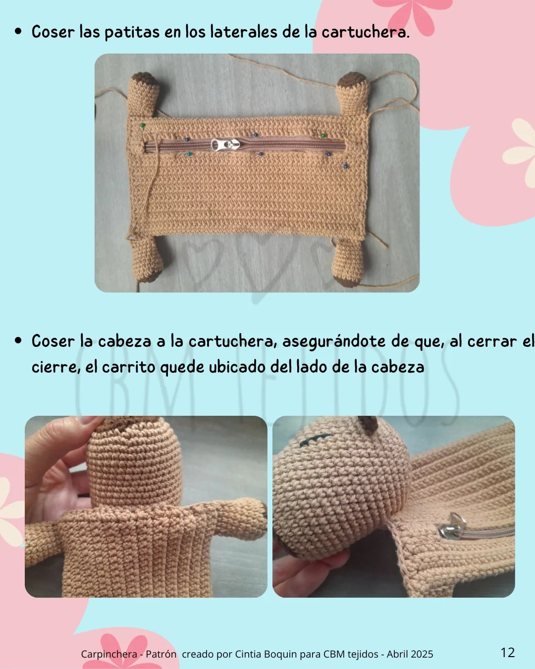Patrón gratuito de estuche de lápices tejido a crochet