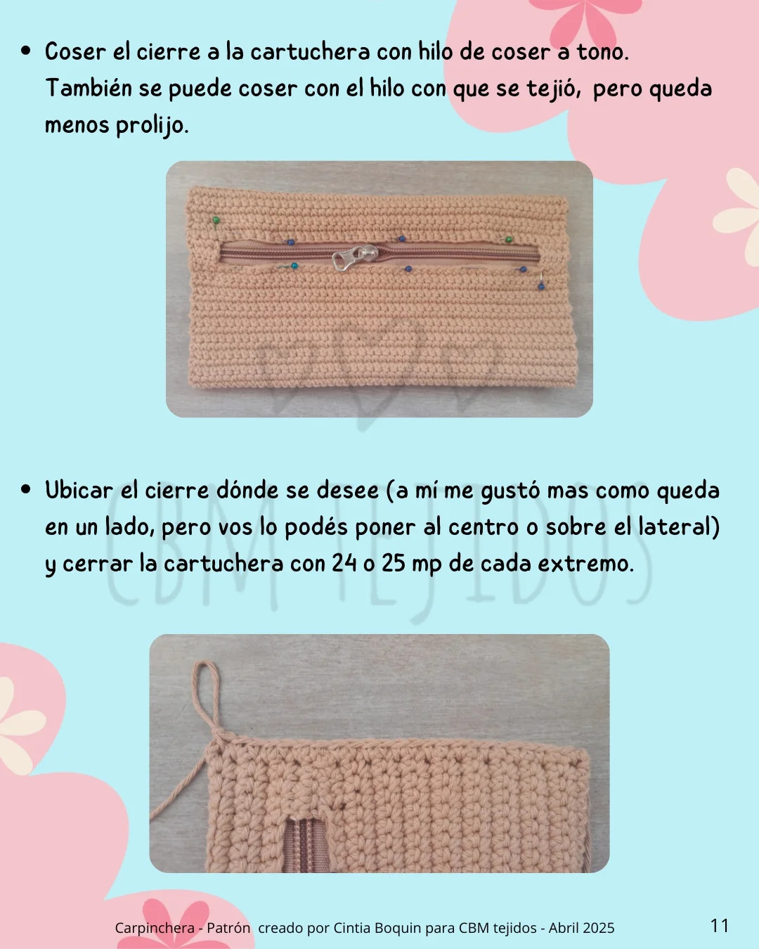 Patrón gratuito de estuche de lápices tejido a crochet