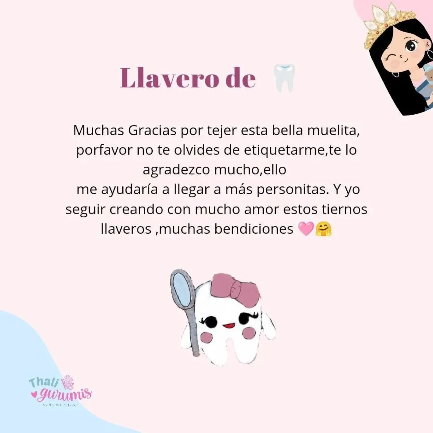 Patrón gratuito de llavero amigurumi de diente