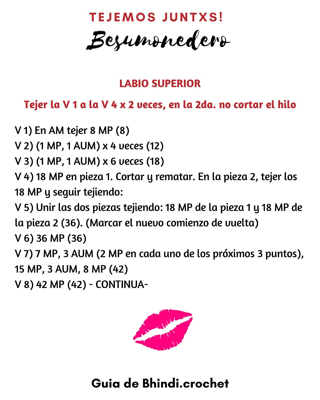 Patrón gratuito de monedero con forma de labios