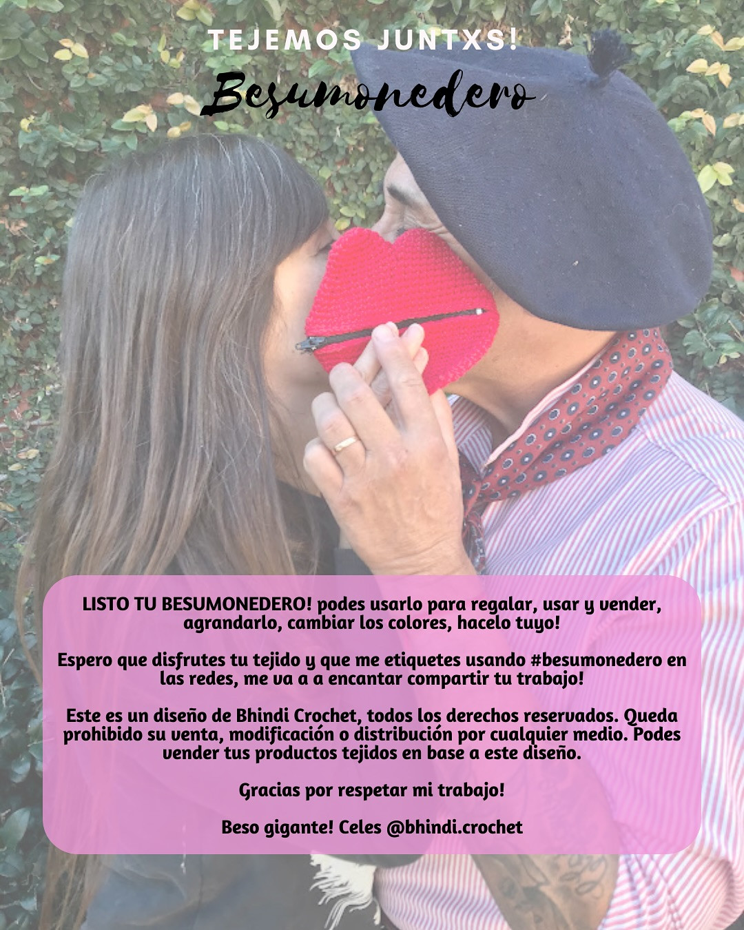 Patrón gratuito de monedero con forma de labios