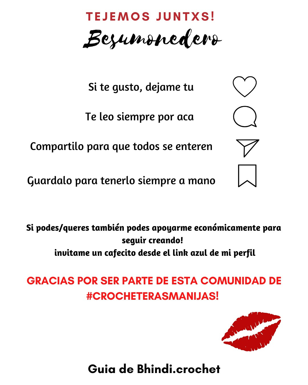 Patrón gratuito de monedero con forma de labios