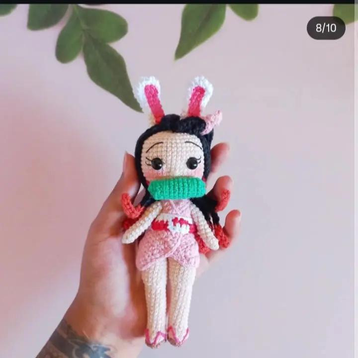 Patrón gratuito de Nezuko Bunny amigurumi