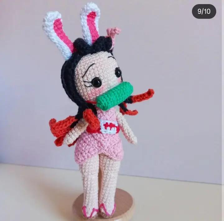 Patrón gratuito de Nezuko Bunny amigurumi