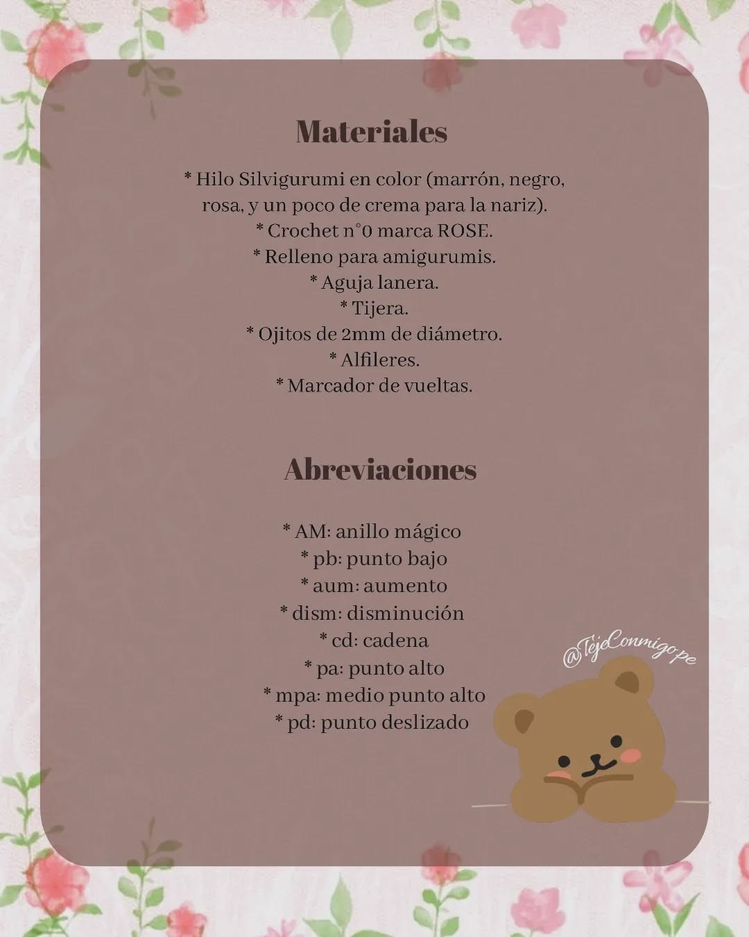 Patrón Gratuito de Ositos Amigurumi