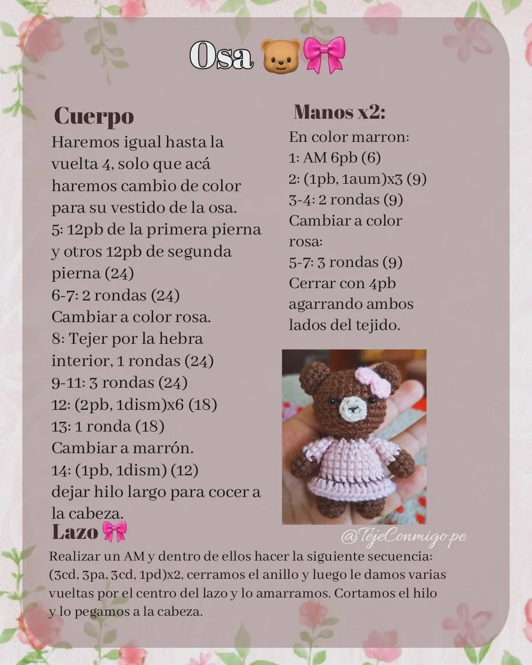 Patrón Gratuito de Ositos Amigurumi