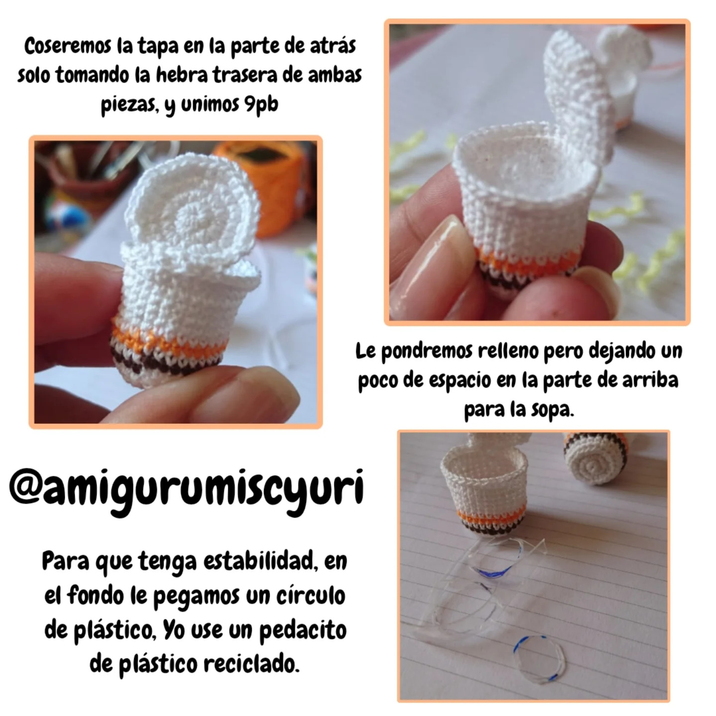 Patrón gratuito de pendientes Maruchan amigurumi