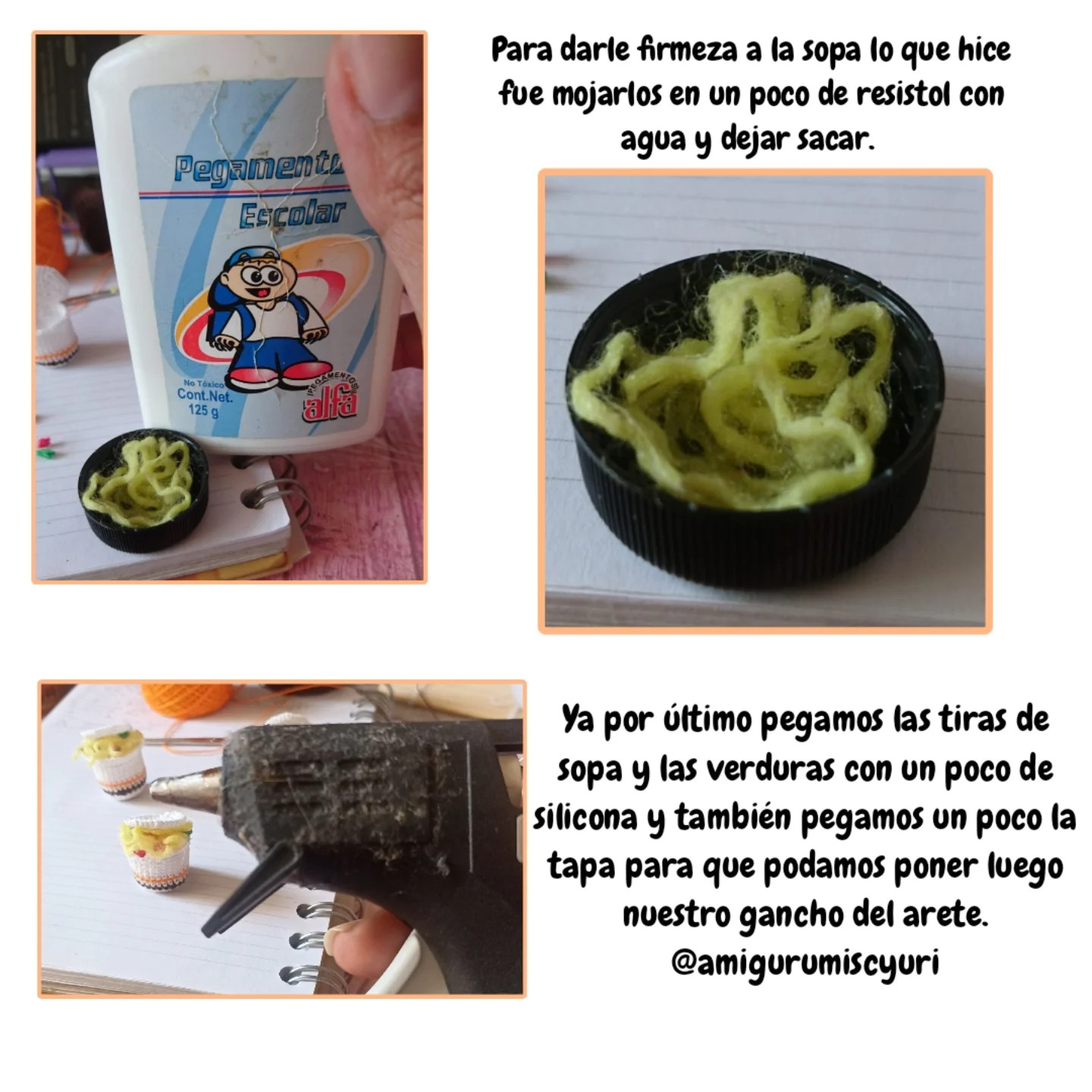 Patrón gratuito de pendientes Maruchan amigurumi