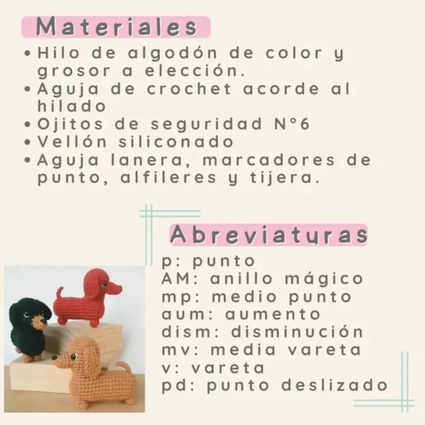Patrón gratuito de perro salchicha amigurumi
