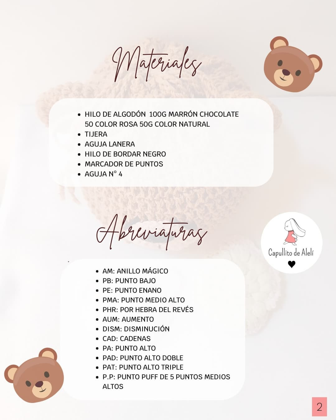 Patrón gratuito: Kit spa de oso tejido a crochet